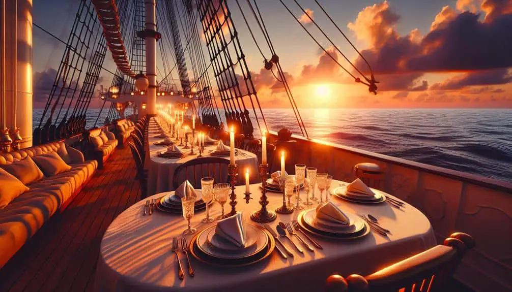 romantic ship dinner settings